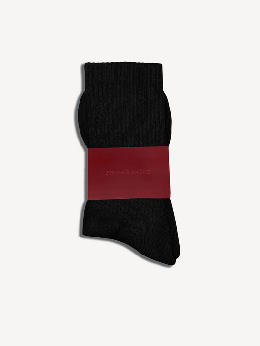 THE CREW SOCKS IN JET BLACK